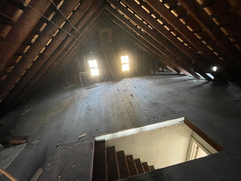 A completely cleared attic space in Bridgewater, Central Jersey after a professional JunkDoctors cleanout.