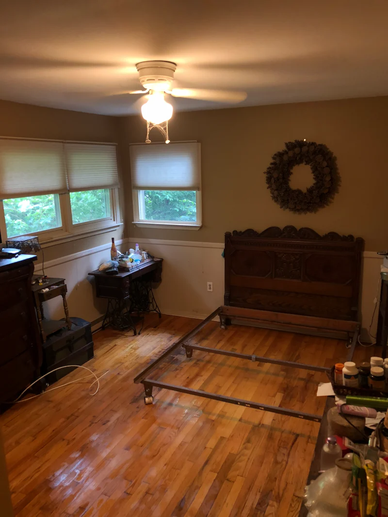 A clean and fully cleared bedroom in Highland Park, New Jersey after professional hoarding cleanup services by JunkDoctors.