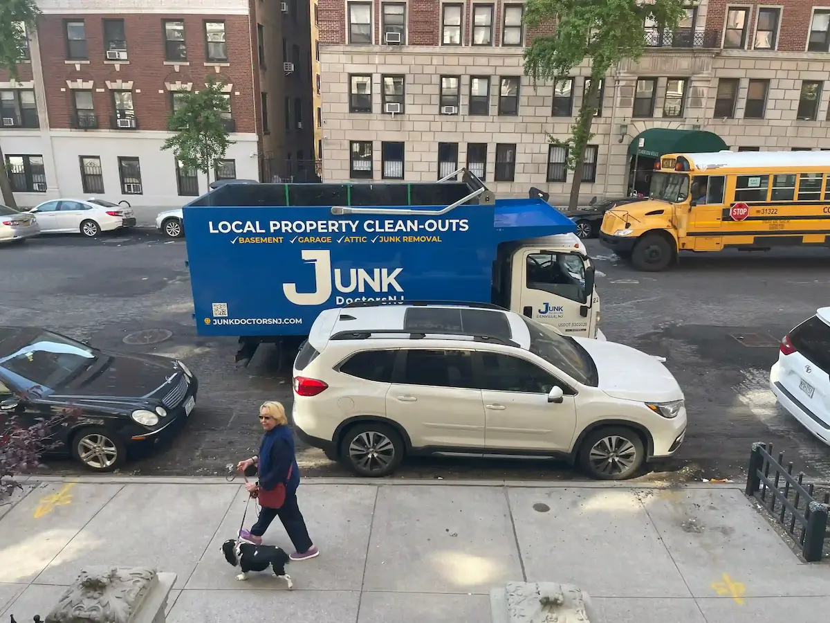 JunkDoctors truck at an apartment cleanout in New Jersey