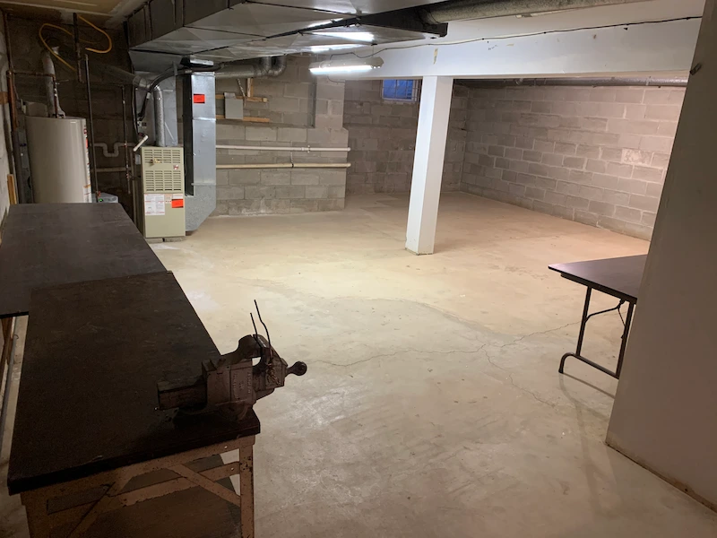 Open basement after an estate cleanout in New Jersey