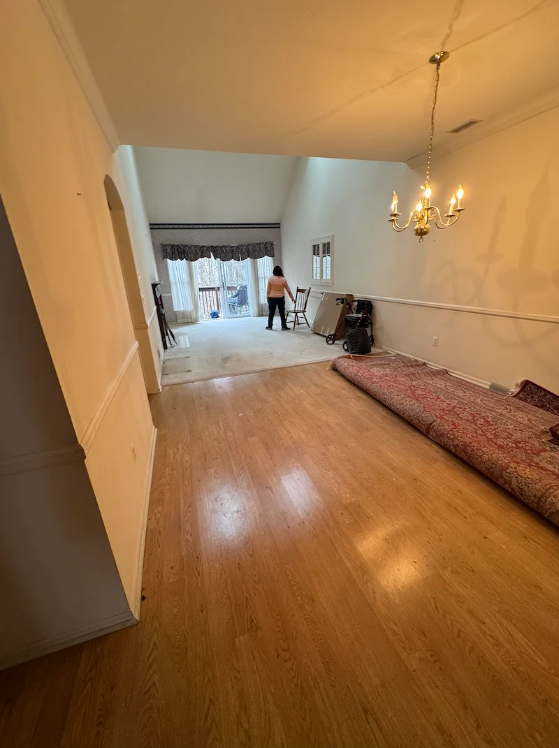 Vacant living room after cleanout